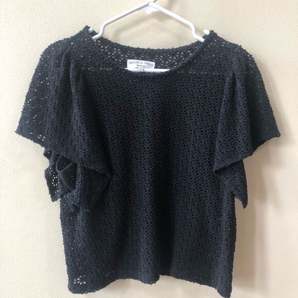 Madewell Texture & Thread Eyelet Flutter-Sleeve Top - Picture 3 of 5